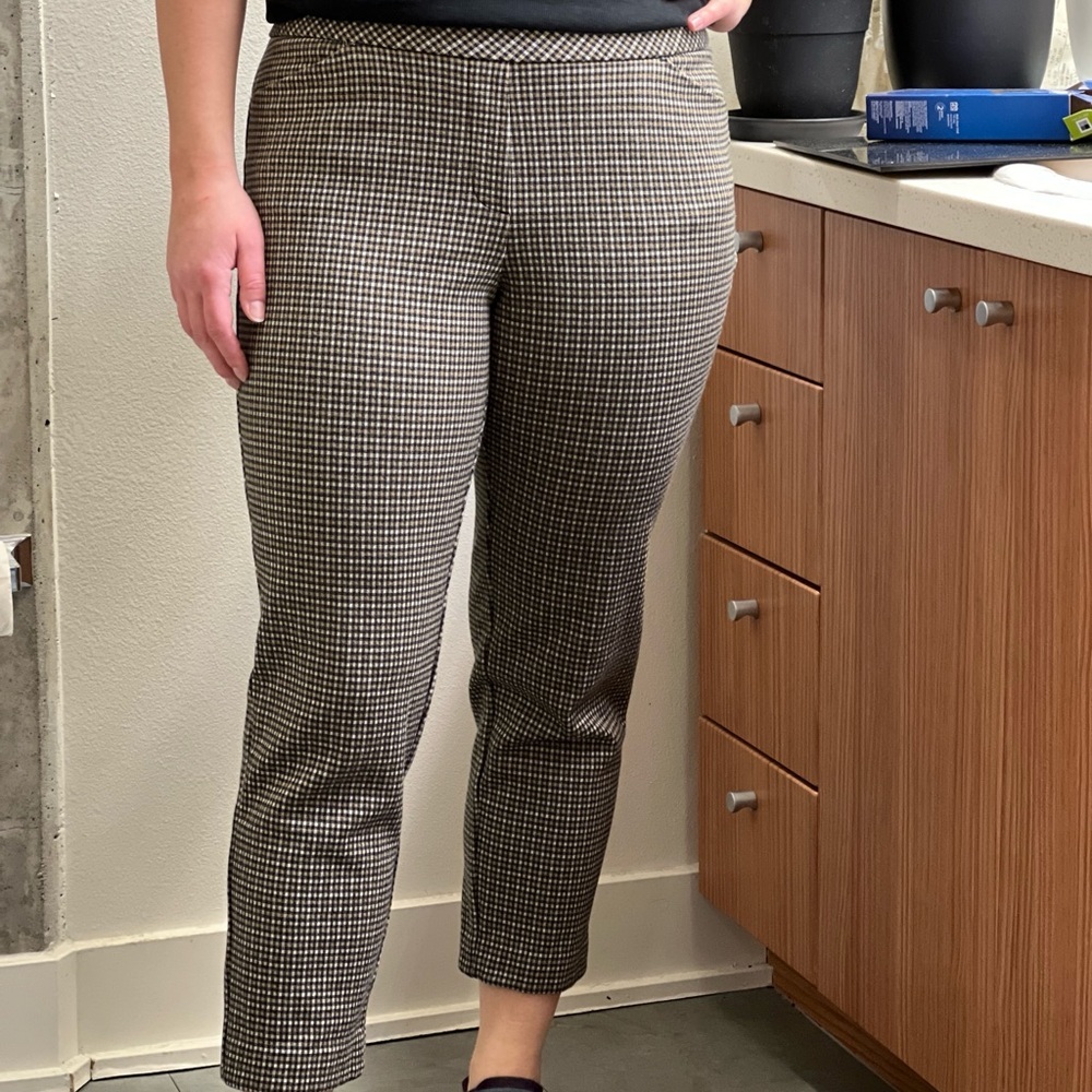 J Jill Ponte Slim plaid dress pants business casual pants women’s medium petite - Picture 10 of 13